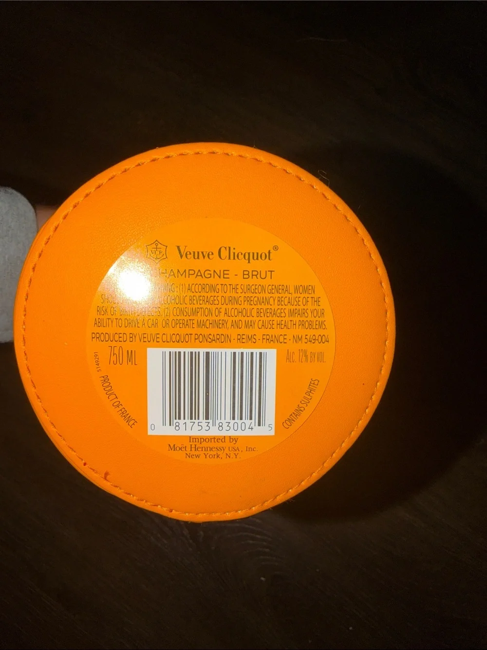 Orange Champagne Bottle Cooler Sleeve